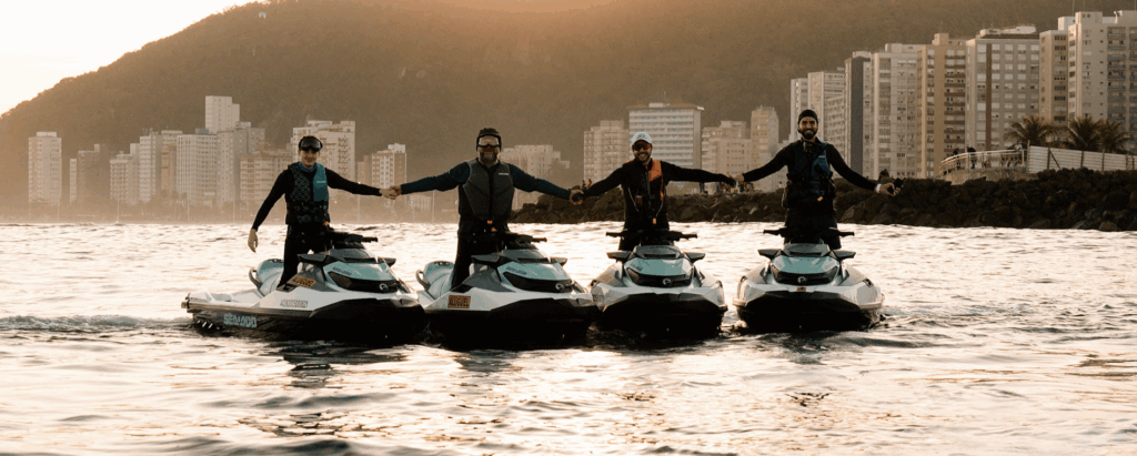 Jet ski em santos em passeio guiado

